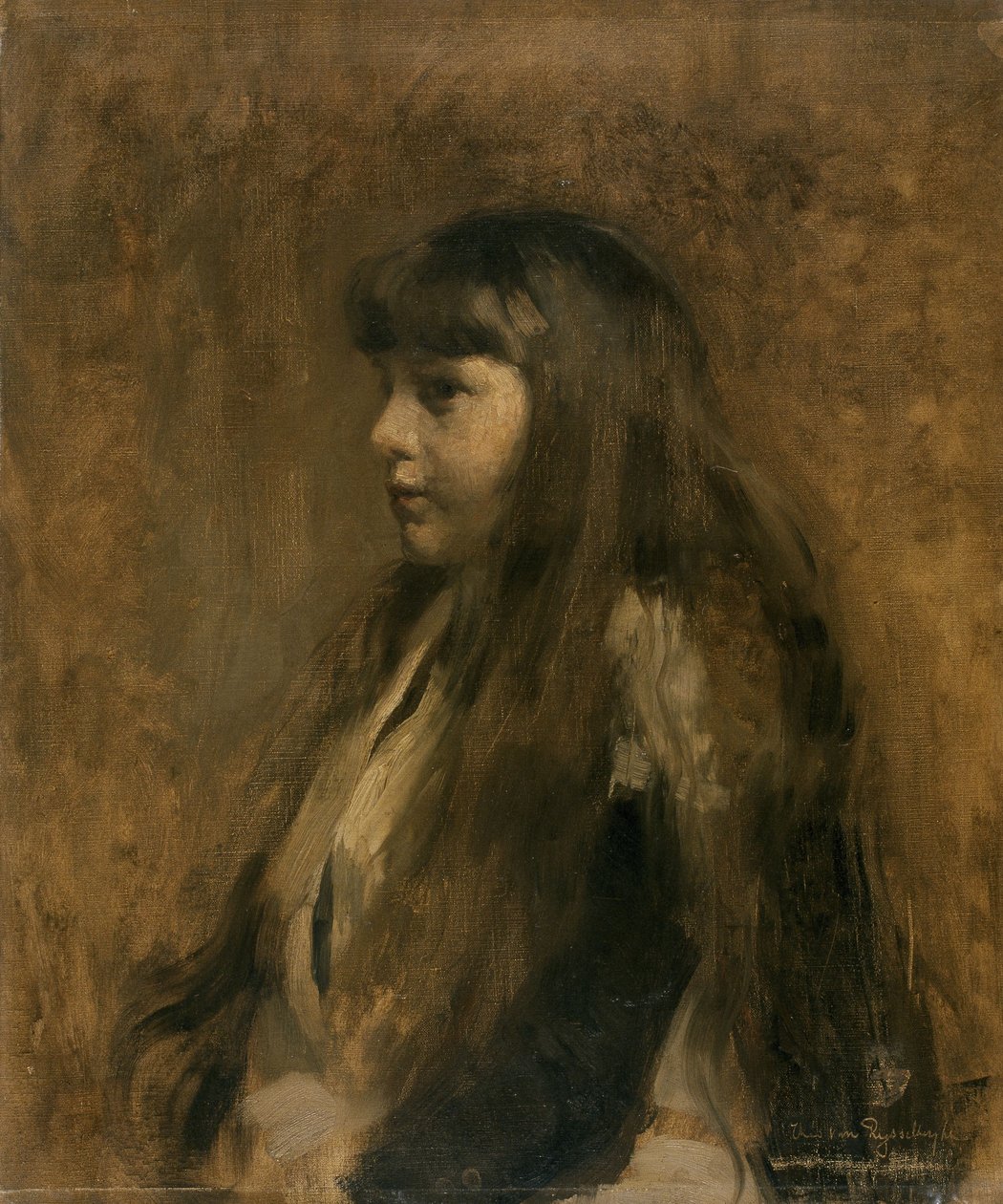Retrato de uma rapariga de Théo van Rysselberghe