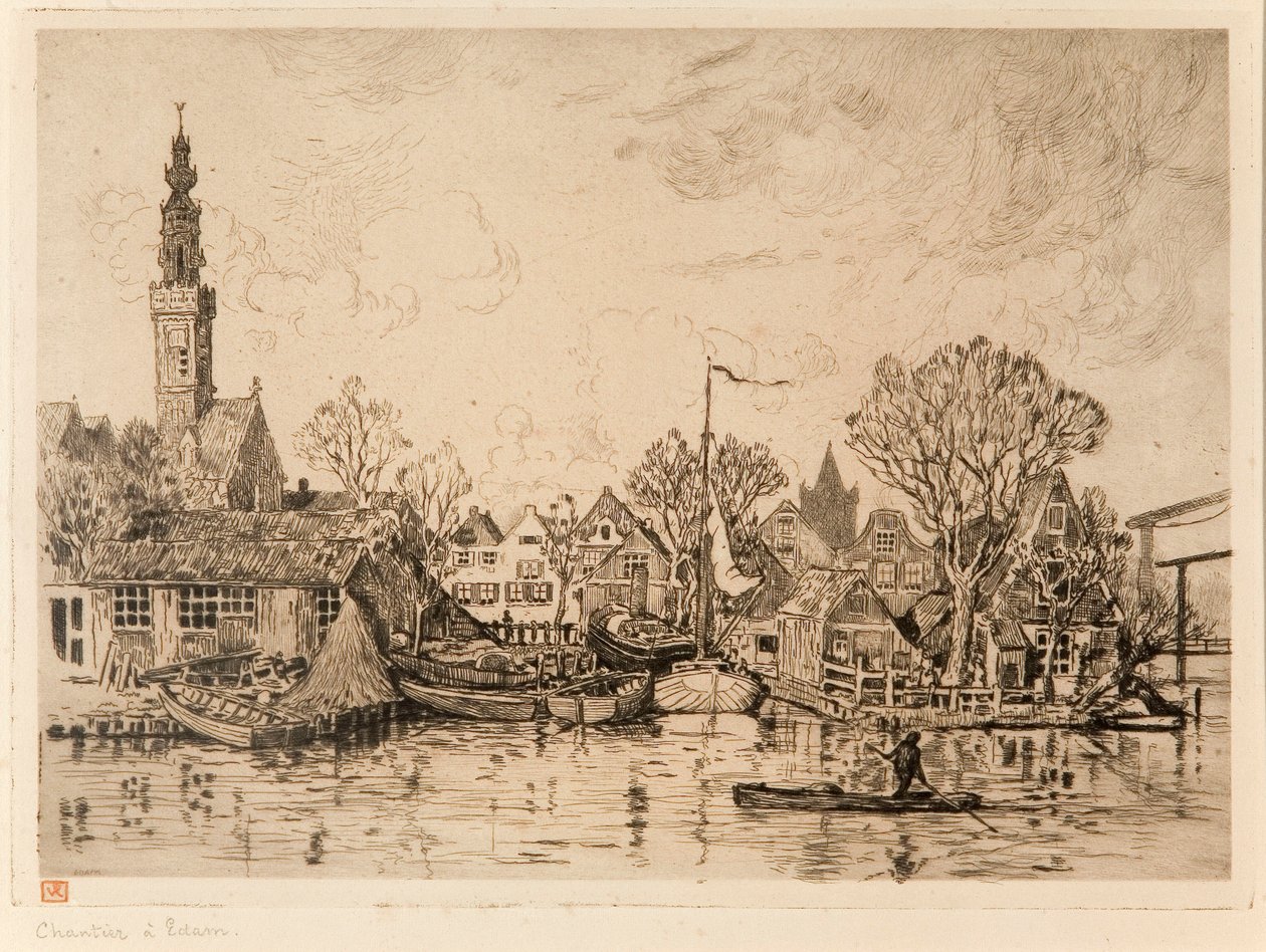 Estaleiro em Edam (Países Baixos) de Théo van Rysselberghe