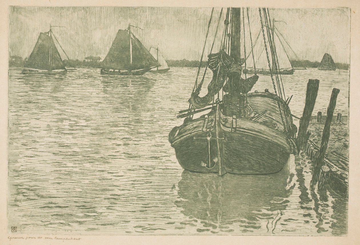 Navios à chuva de Théo van Rysselberghe