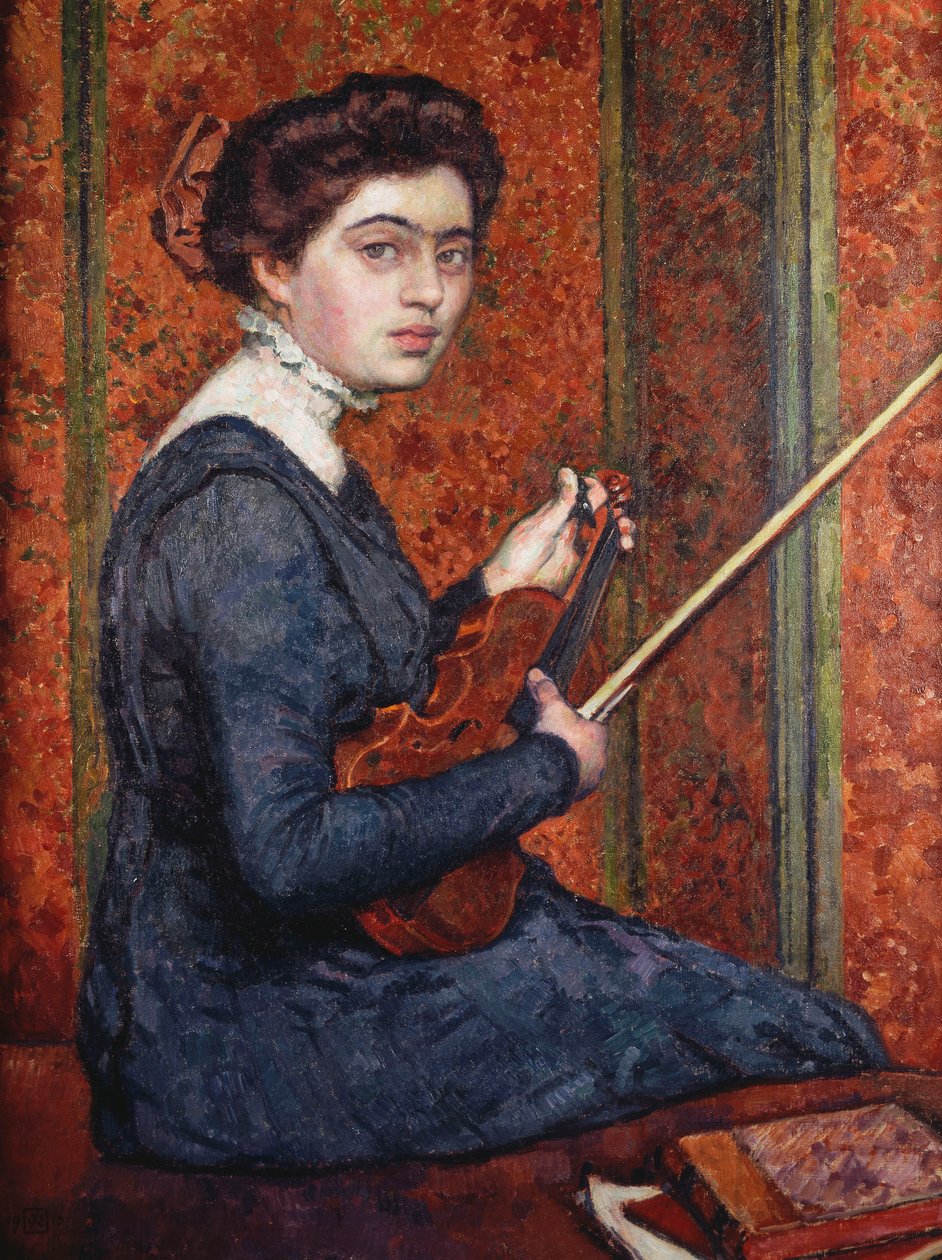 Mulher com violino de Théo van Rysselberghe