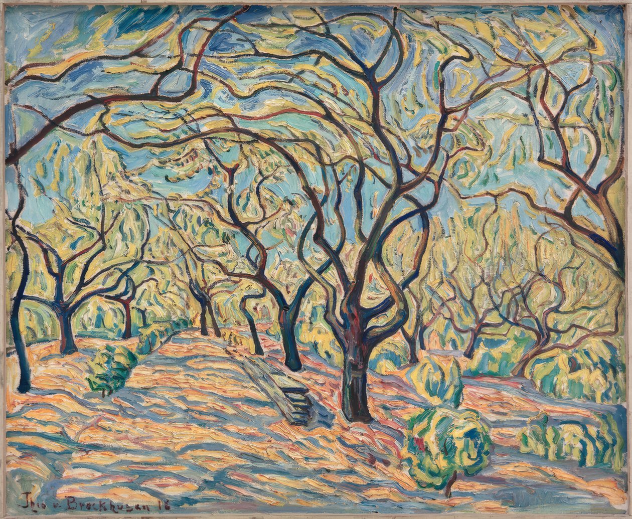 Árvores florescendo em Baumgartenbrück de Theo von Brockhusen