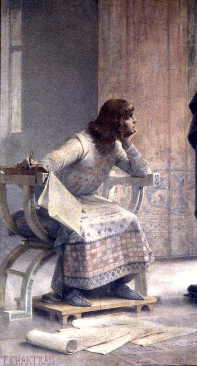 Educação de Saint Louis, c. 1885 (fresco) de Theobald Chartran