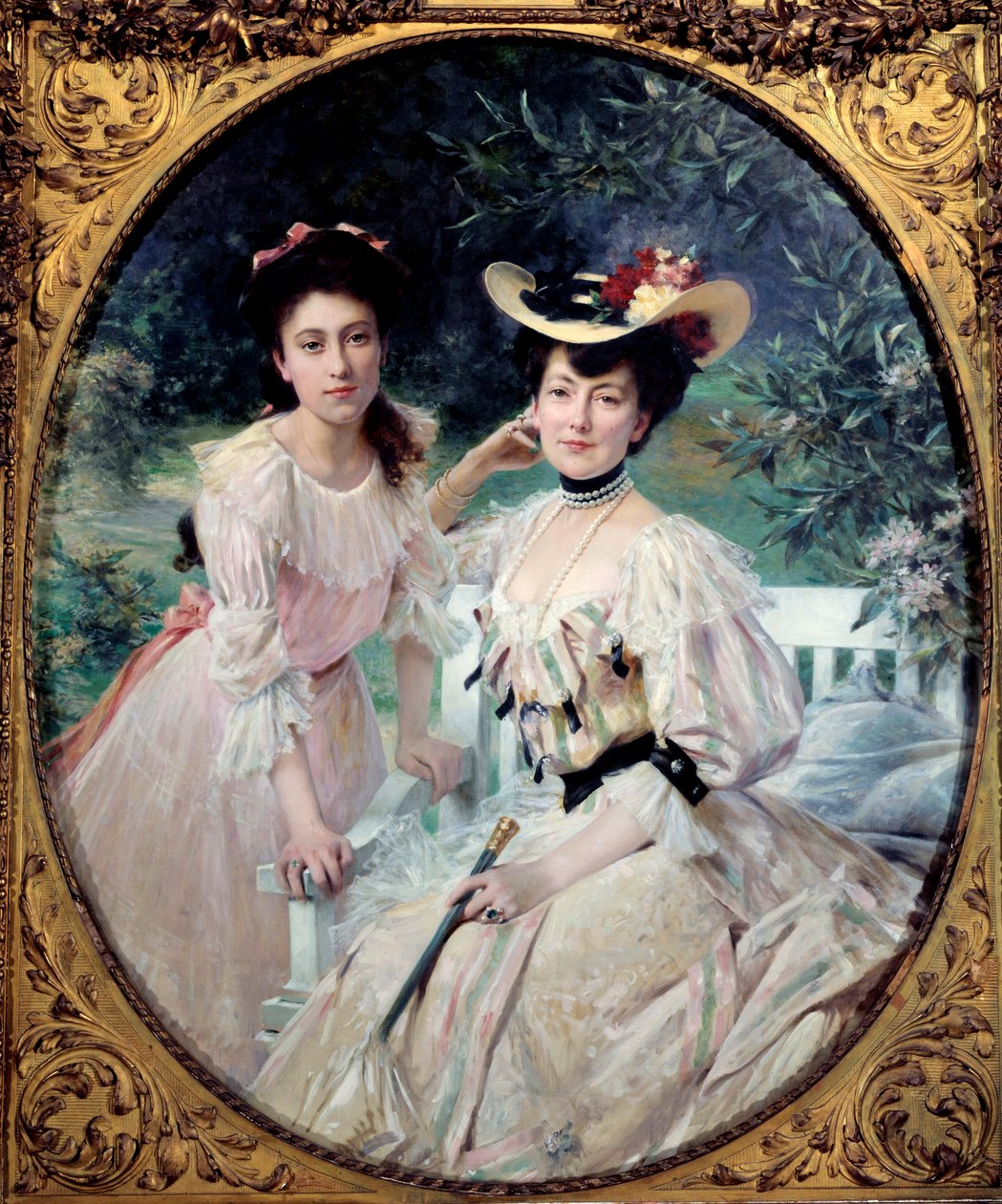 Retrato de Madame Collas e sua filha Pintura de Theobald Chartran (1849-1907) 1903 Sol. 1,63x1,3 m Paris, musee d