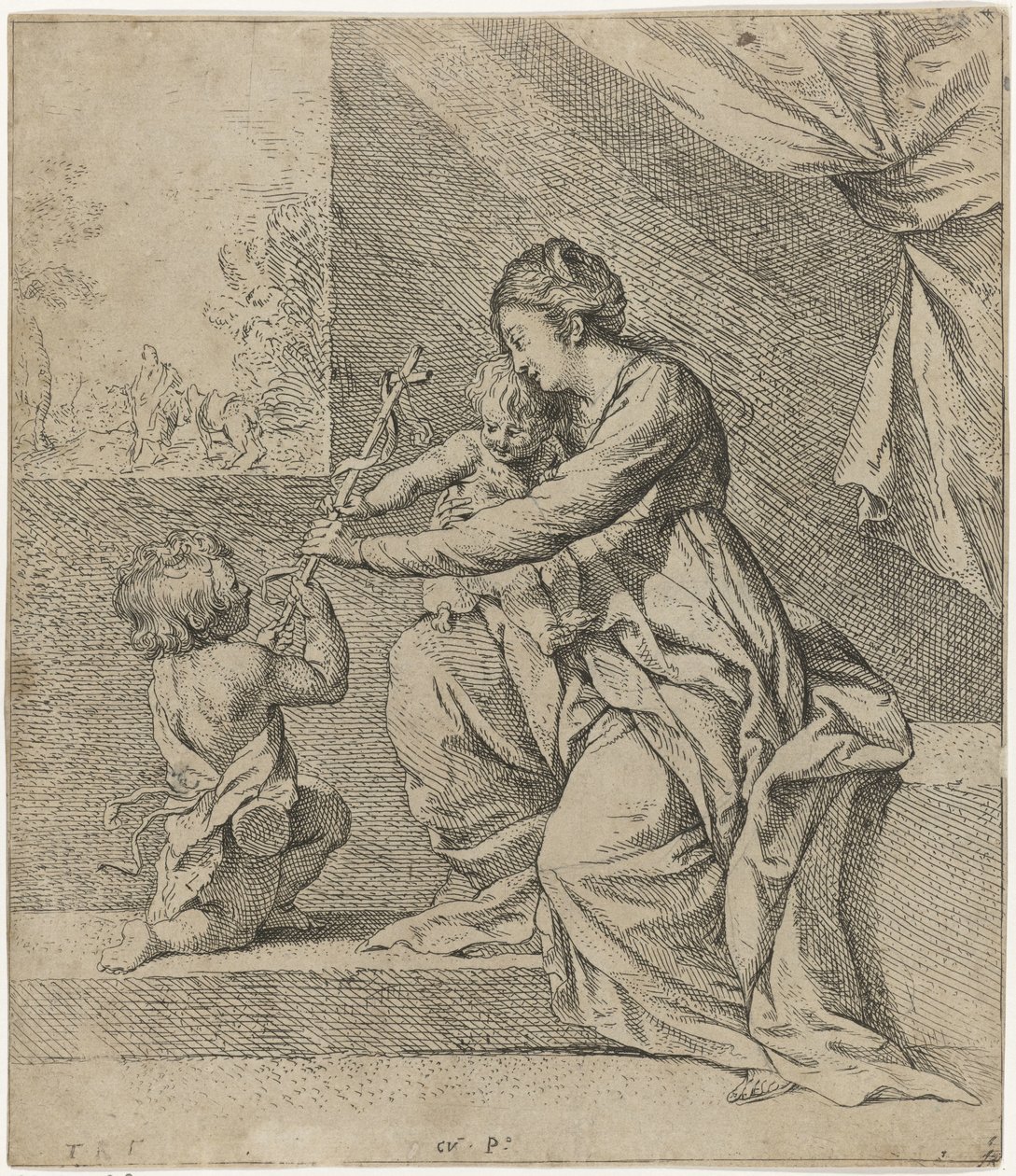 Maria com Cristo e João Batista de Theodoor Rombouts