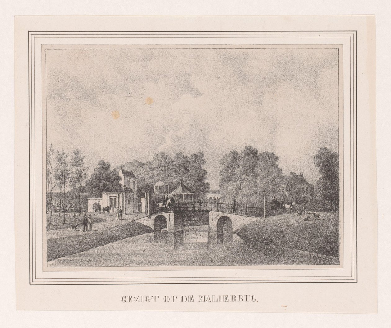 Ponte Malie em Utrecht Vista da Ponte Malie (título no objeto) de Theodoor Soeterik (possibly)