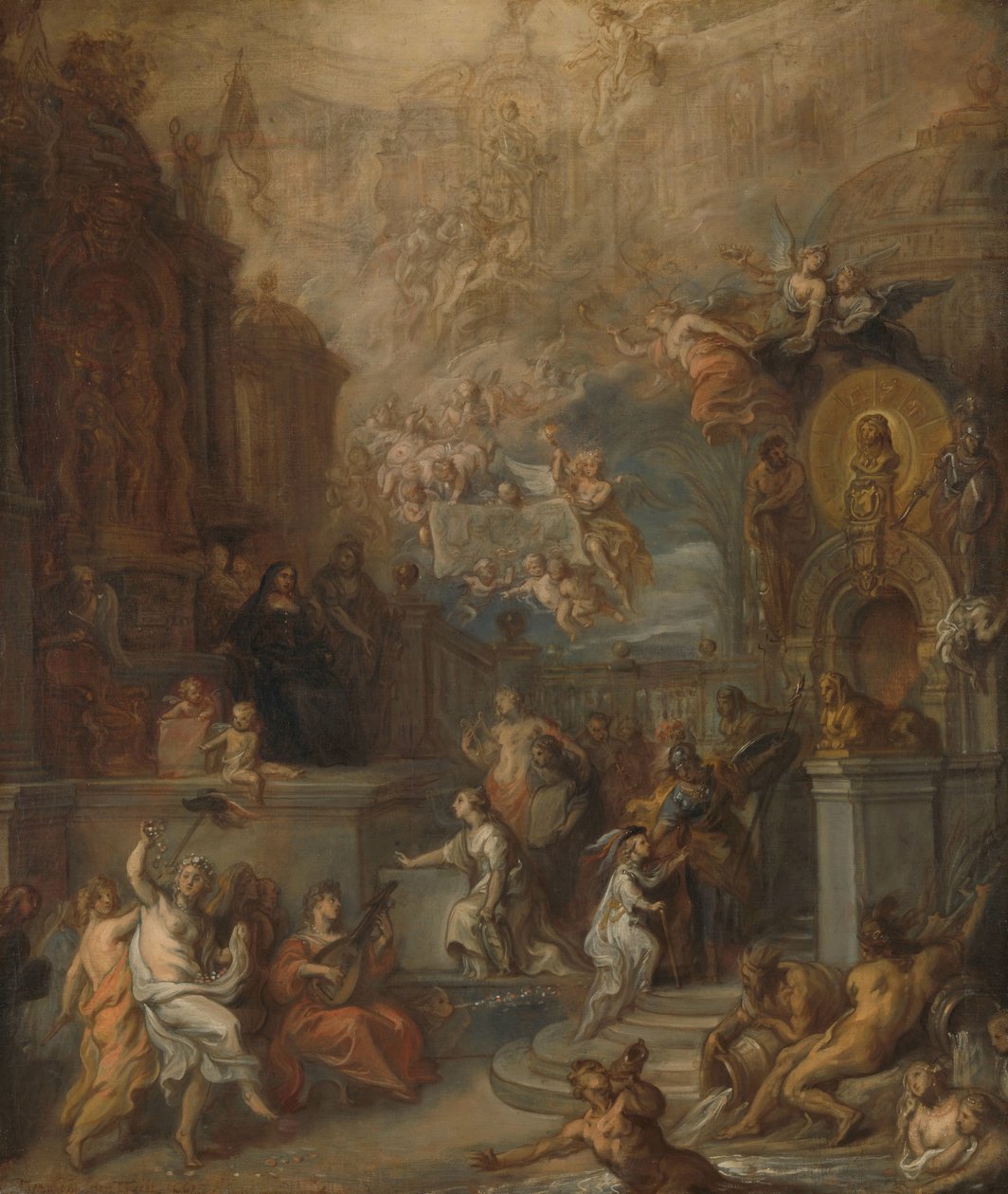 Alegoria da despedida de William III de Amalia van Solms após a transferência da Regência para os Estados Gerais de Theodoor van Thulden