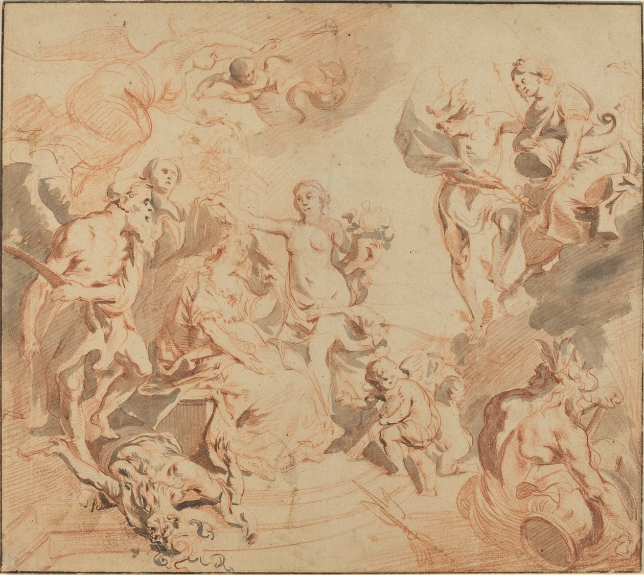 Antuérpia abençoada com abundância de Theodoor van Thulden