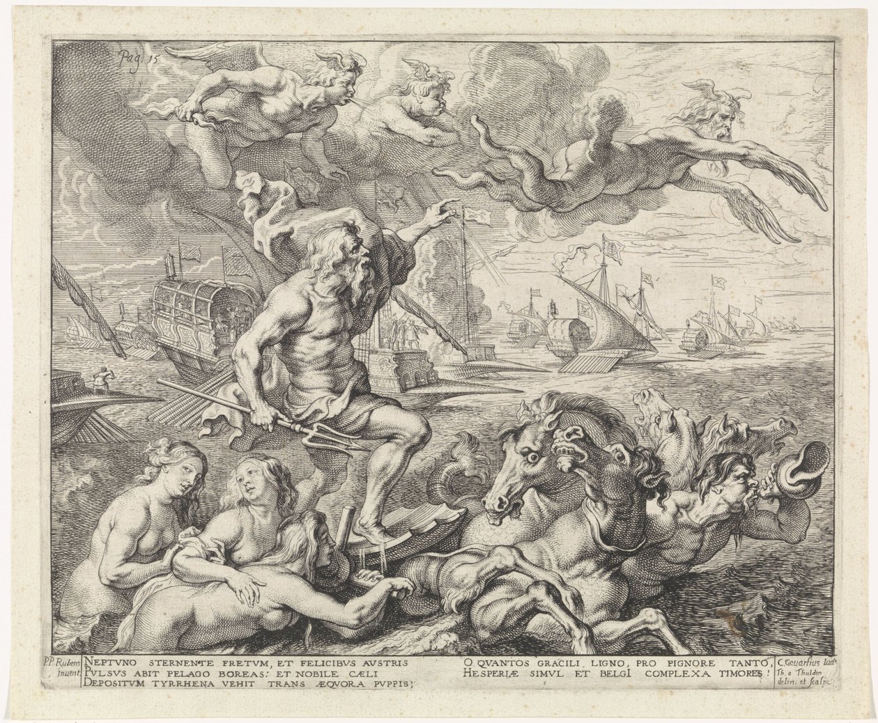 A viagem de Barcelona a Génova; entrada de Fernando em Antuérpia em 1635 (nº 7) de Theodoor van Thulden