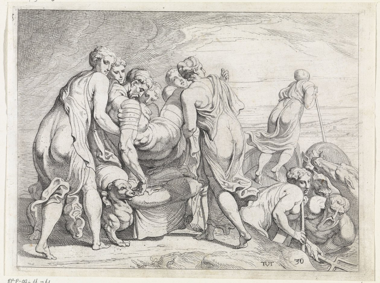 Faiaken traz o Odisseu adormecido para Ítaca Os Trabalhos de Ulisses (título da série) de Theodoor van Thulden