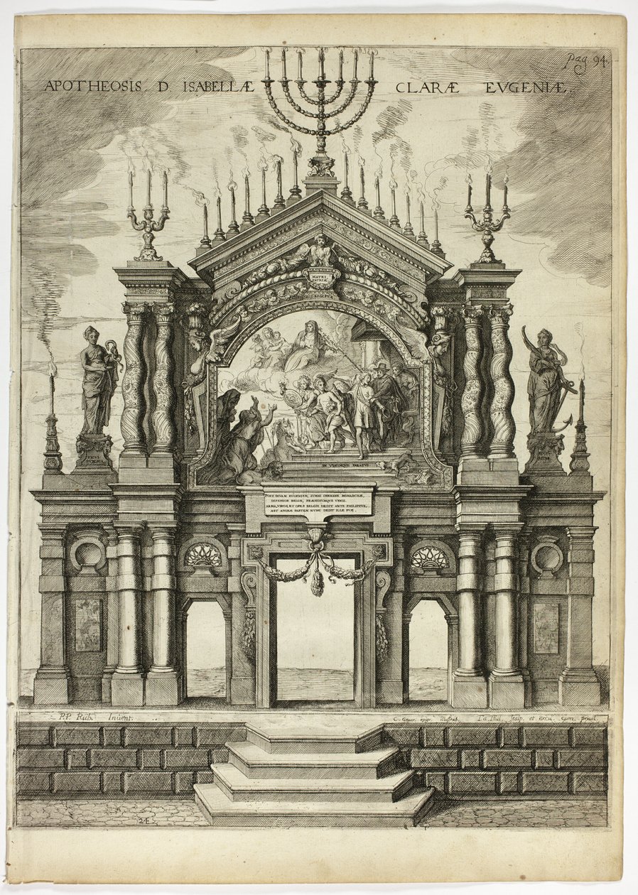 Palco em Memória de Isabella Clara Eugenia, placa 24 de Casperius Gevartius, Entrada Triunfal do Sereníssimo e Honorável Cardeal-Infante Fernando de Theodoor van Thulden