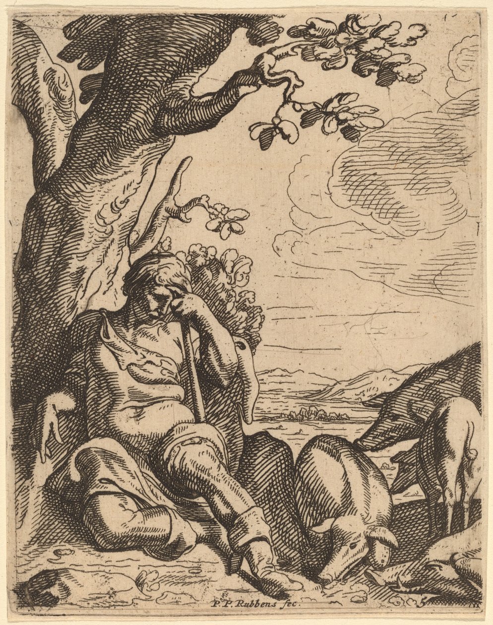 O filho pródigo entre os suínos de Theodoor van Thulden after Sir Peter Paul Rubens