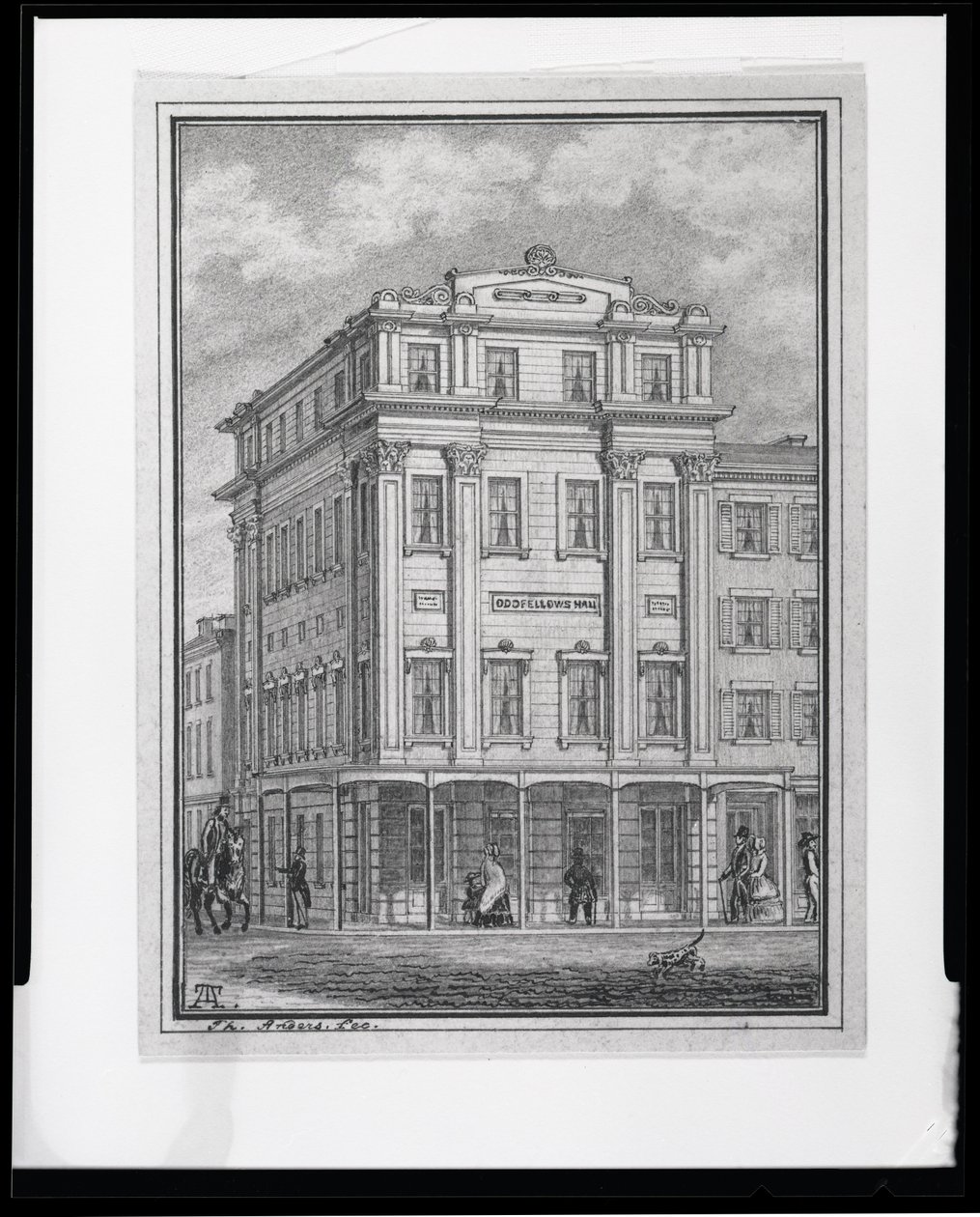 Odd Fellows Hall, localizado na esquina da 4th e Locust Streets de Theodor Anders