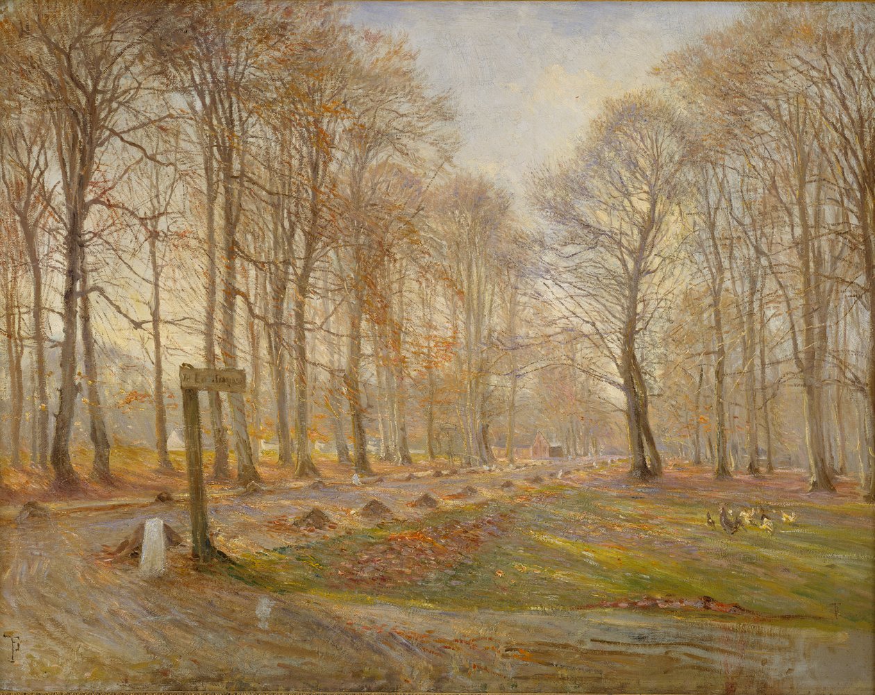 Dia final do outono no Jægersborg Deer Park, ao norte de Copenhague, 1886 de Theodor Esbern Philipsen