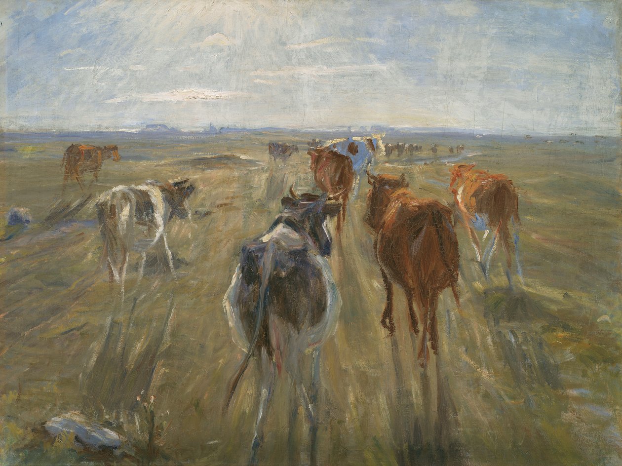 Long Shadows. Gado na Ilha de Saltholm, c. 1890 de Theodor Esbern Philipsen