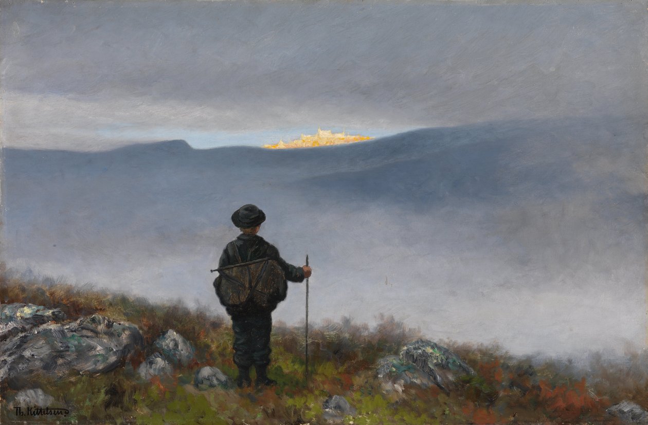 Longe, longe Soria Moria Palace brilhava como ouro de Theodor Kittelsen