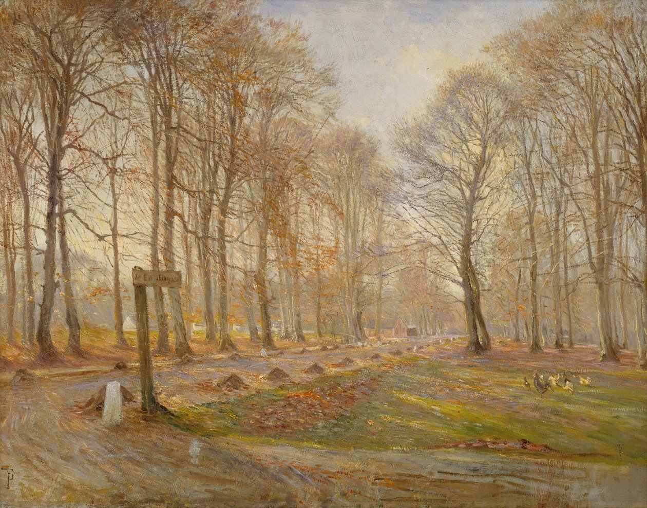 Dia final do outono no Jægersborg Deer Park, ao norte de Copenhague de Theodor Esbern Philipsen