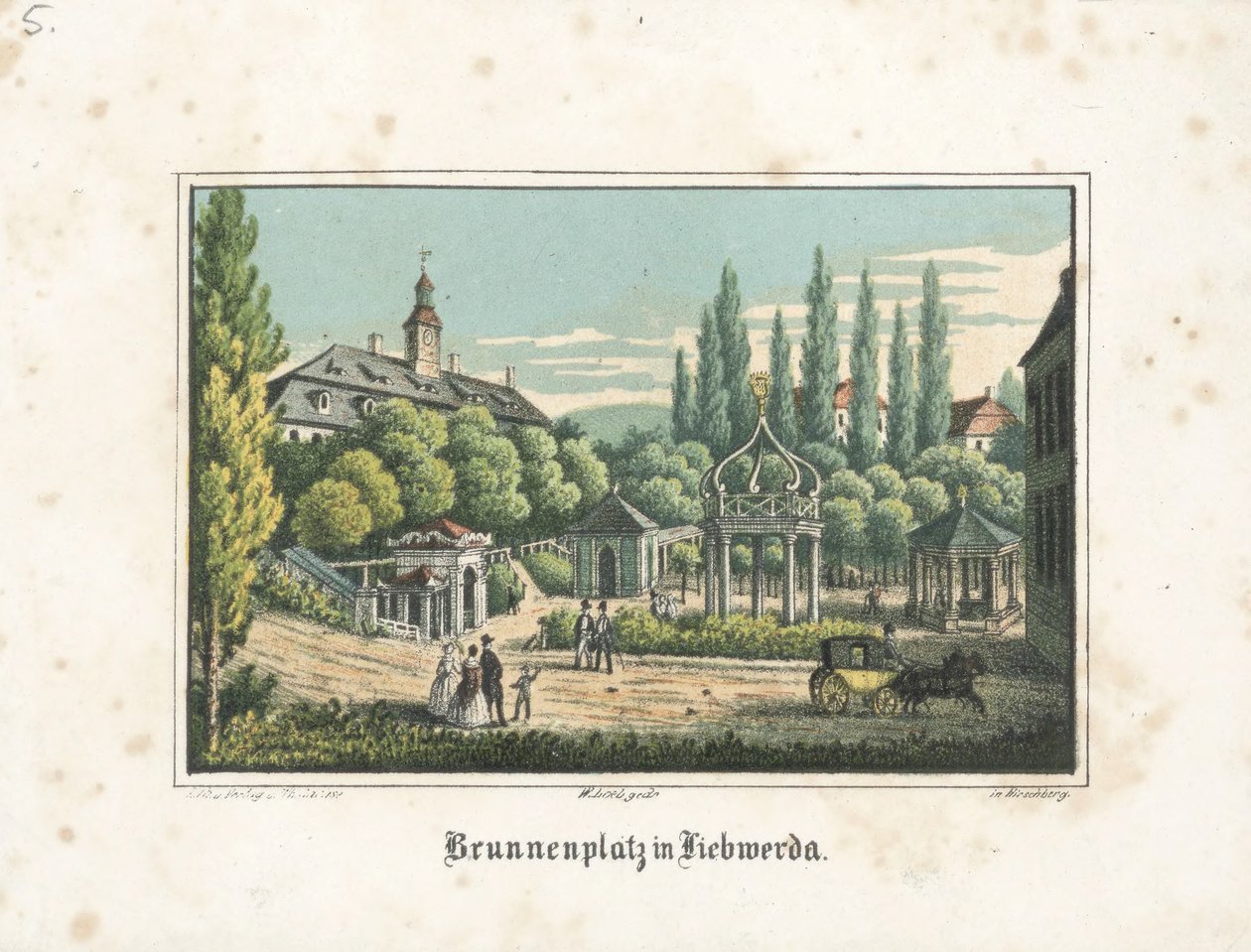 Brunnenplatz em Liebwerda de Theodor Sachse