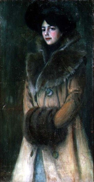 Senhora com uma Muff de Pele de Theodor Bruckner