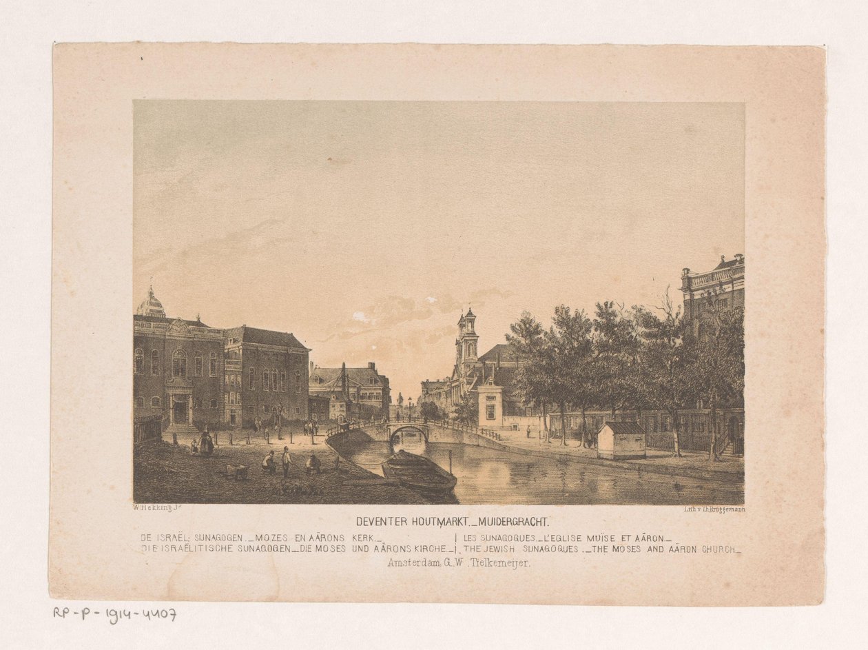 Deventer Houtmarkt e Muidergracht em Amsterdã Deventer Houtmarkt Muidergracht (título no objeto) de Theodor Brüggemann