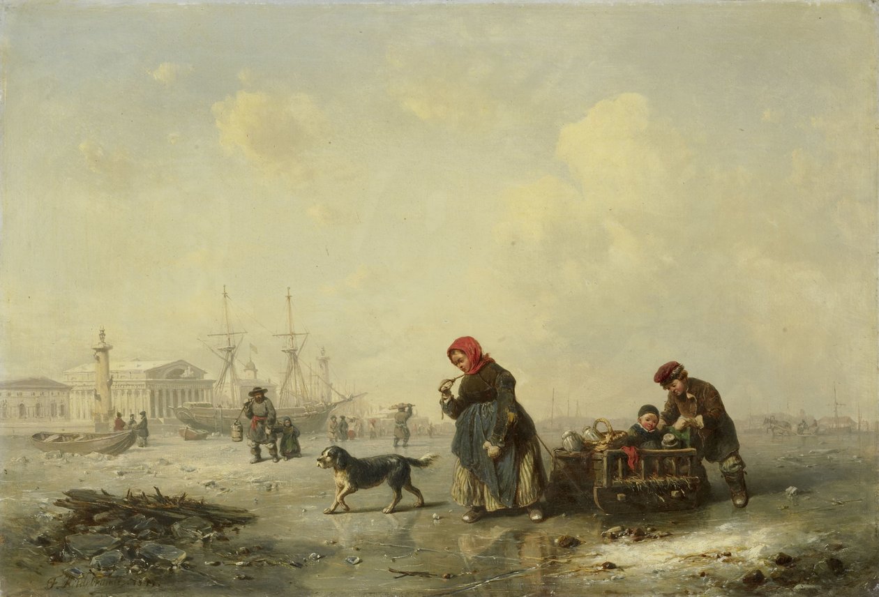 A Newa em São Petersburgo (Leninegrado) no Inverno de Theodor Hildebrandt