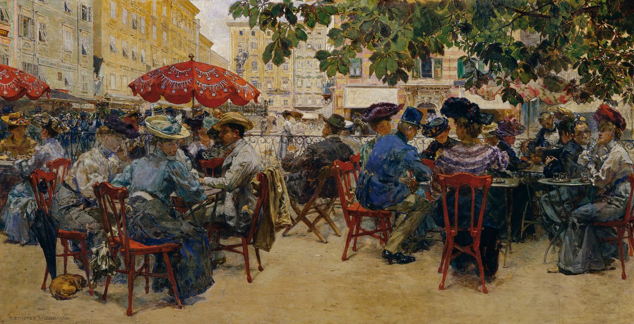 Café Tomaselli em Salzburgo de Theodor Josef Ethofer