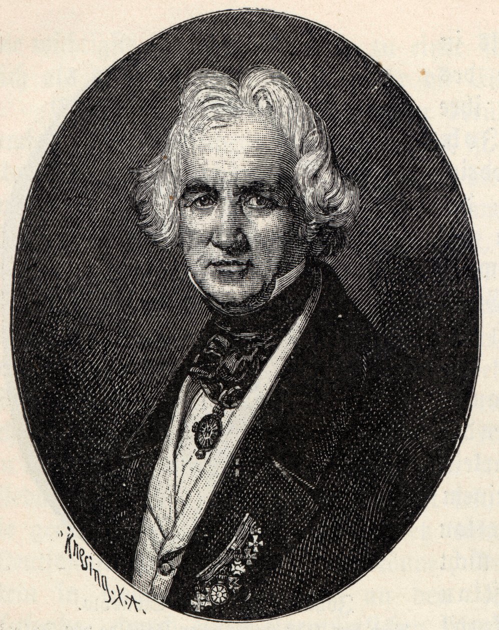 Retrato do escultor Christian Daniel Rauch 1777-1857. de Theodor Knesing