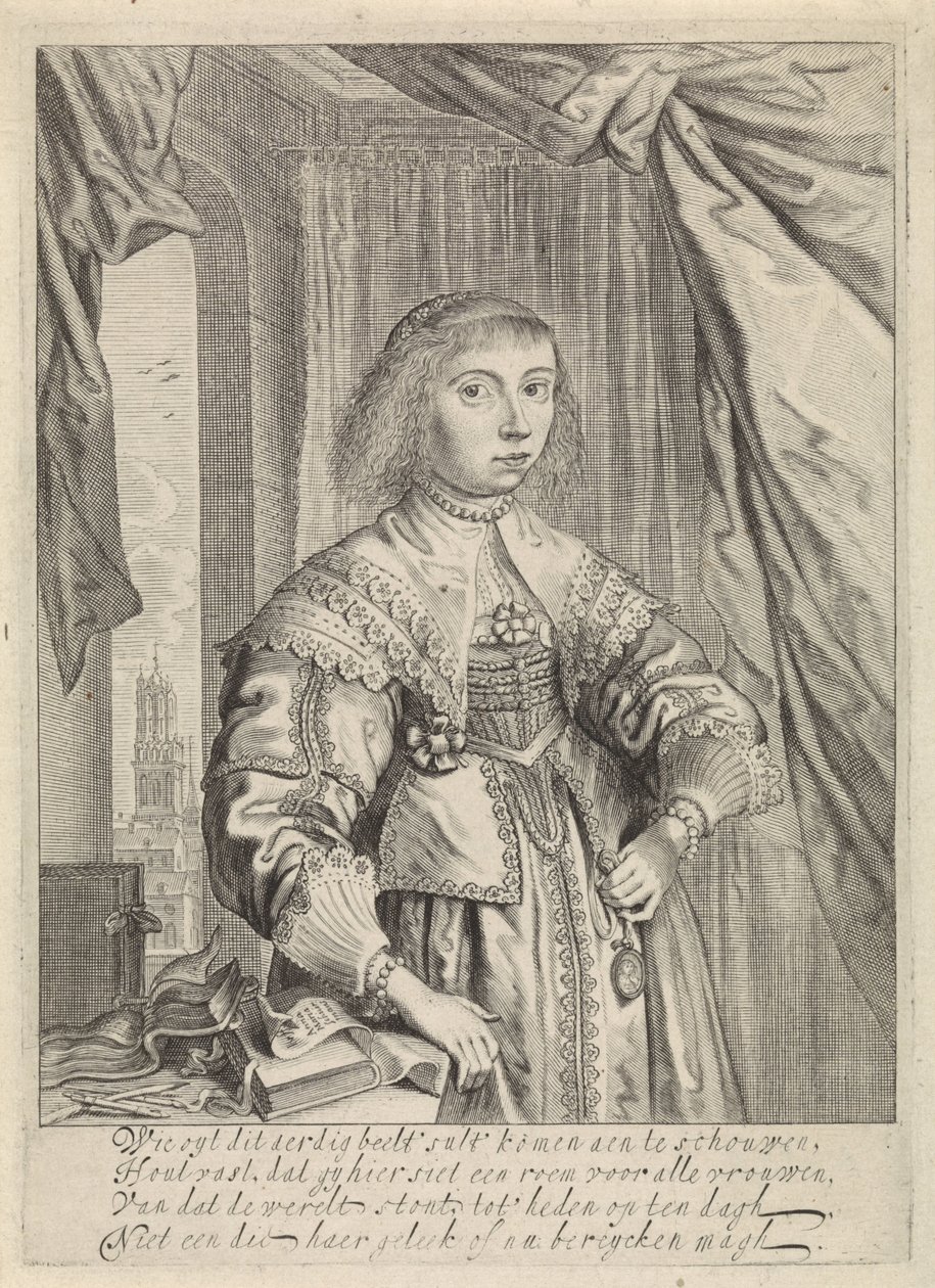Retrato de Anna Maria van Schurman de Theodor Matham