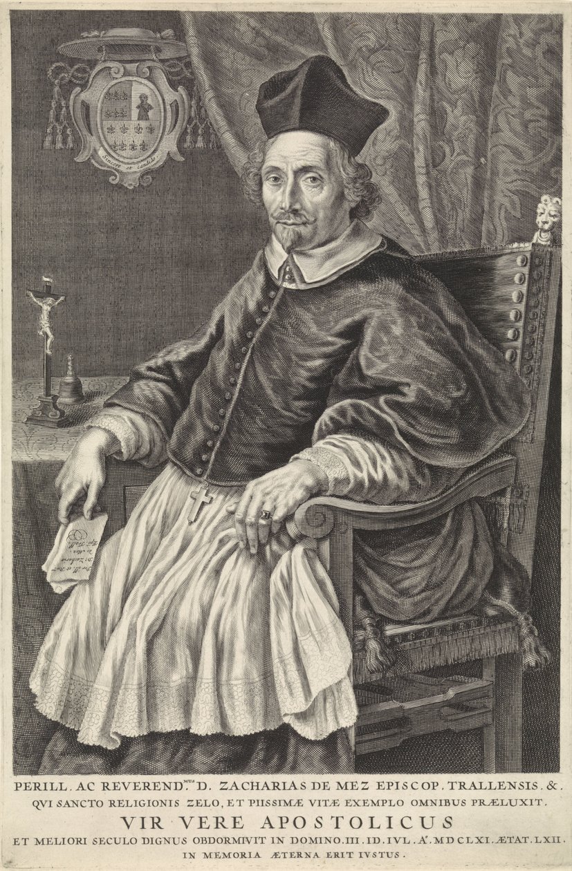 Retrato de Zacharias de Mez, bispo de Trales de Theodor Matham