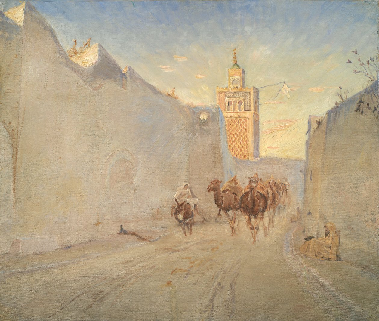 Camelos em uma rua na Tunísia de Theodor Philipsen