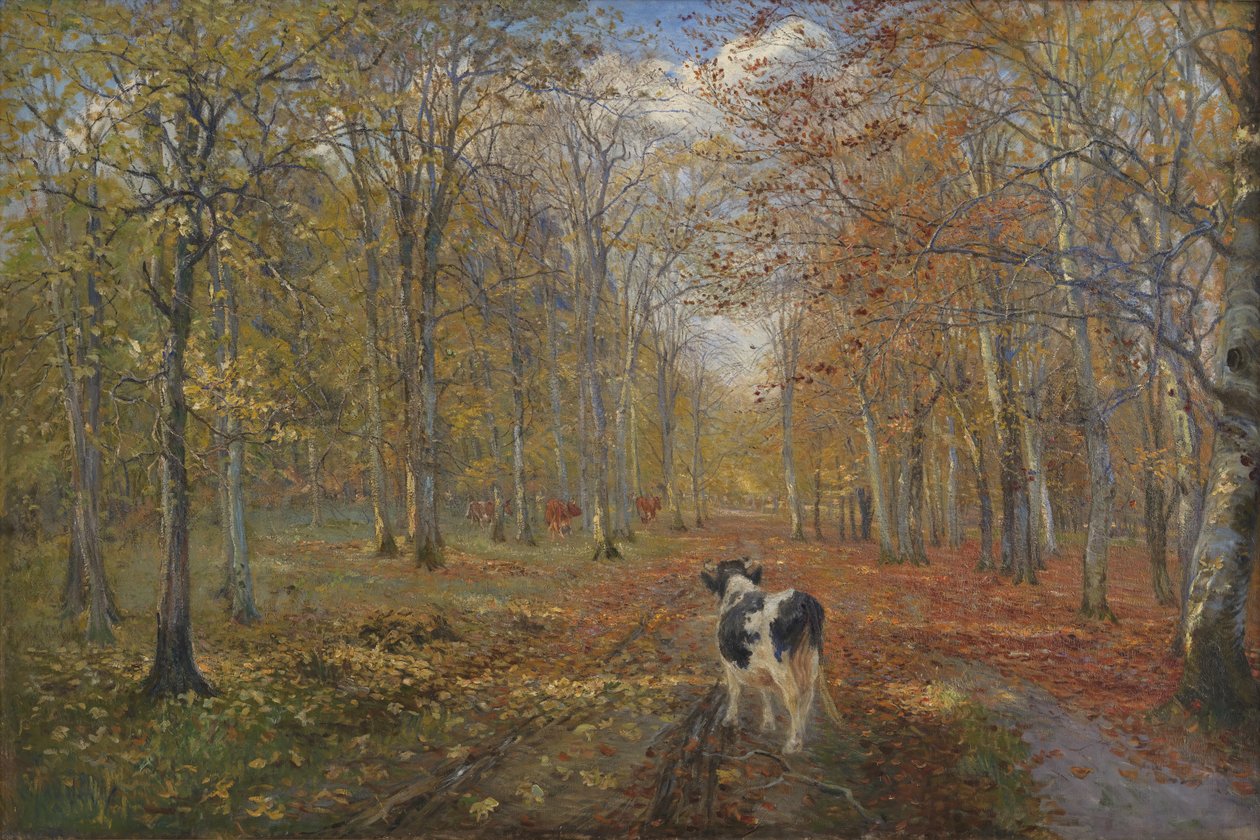 Uma estrada em Dyrehaven. Cair de Theodor Philipsen