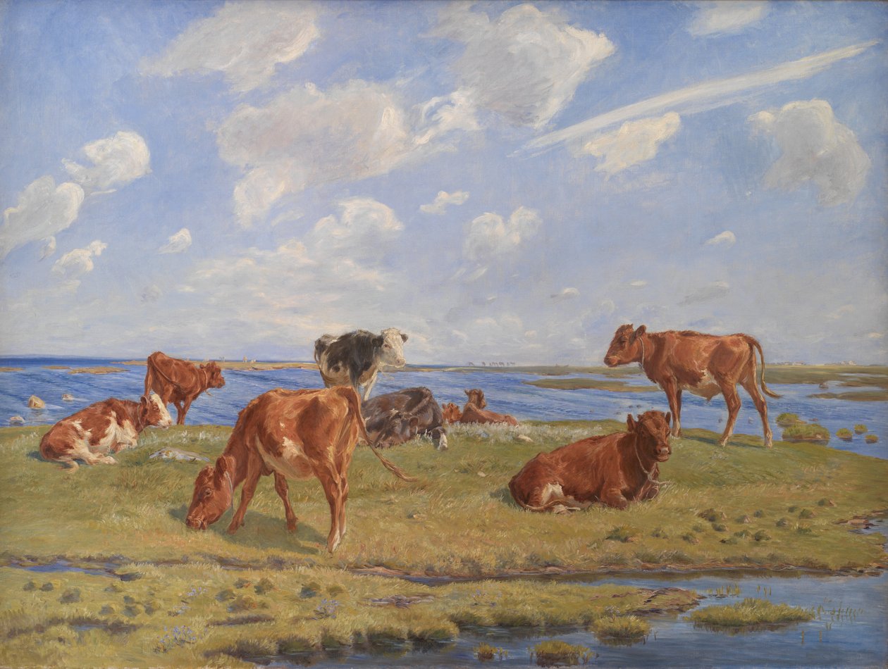 Bezerros na praia de Theodor Philipsen