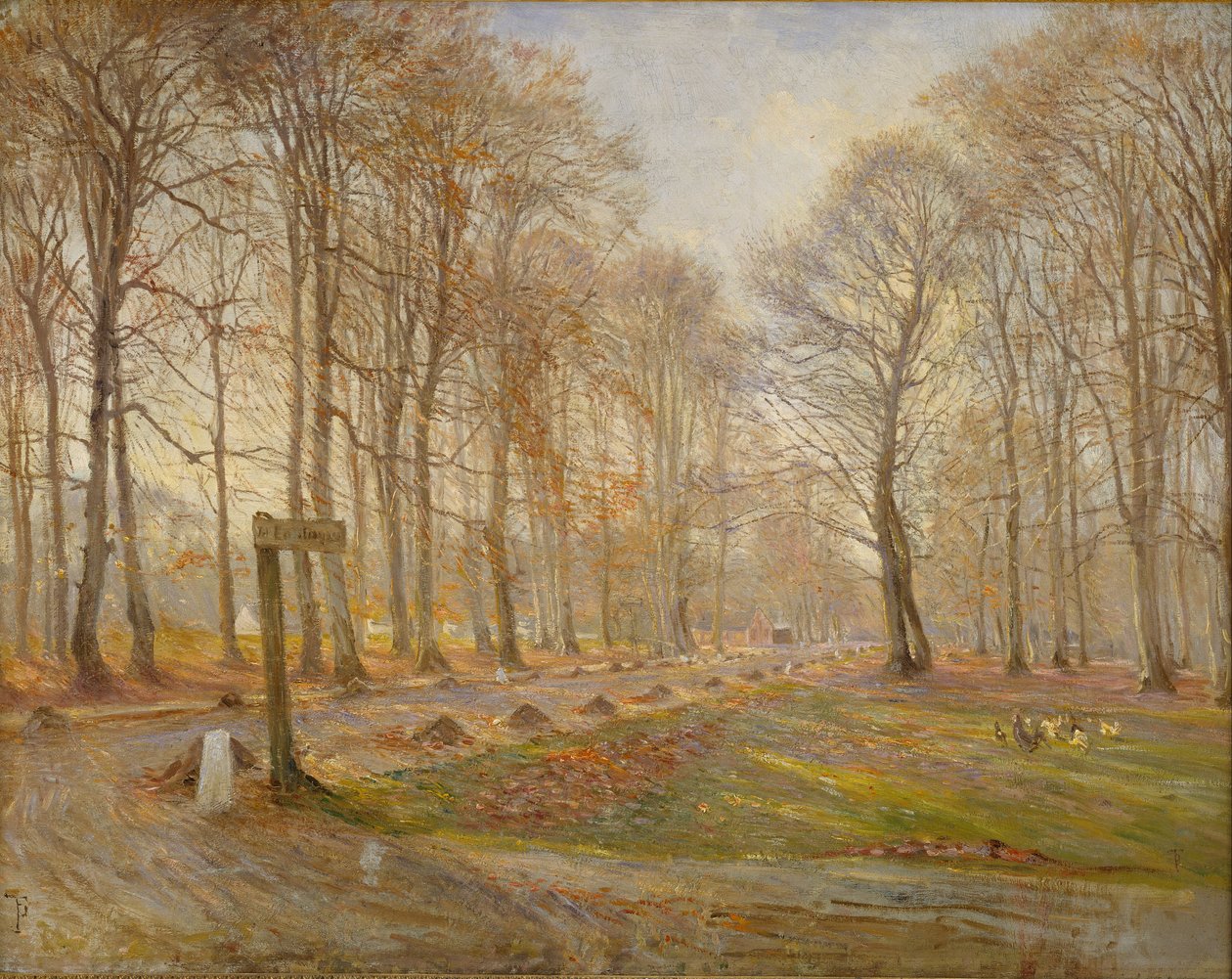 Dia de outono atrasado no Jægersborg Deer Park, norte de Copenhague de Theodor Philipsen