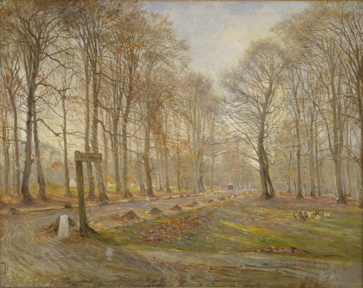 Dia de outono atrasado no Jægersborg Deer Park, norte de Copenhague, 1886 de Theodor Philipsen