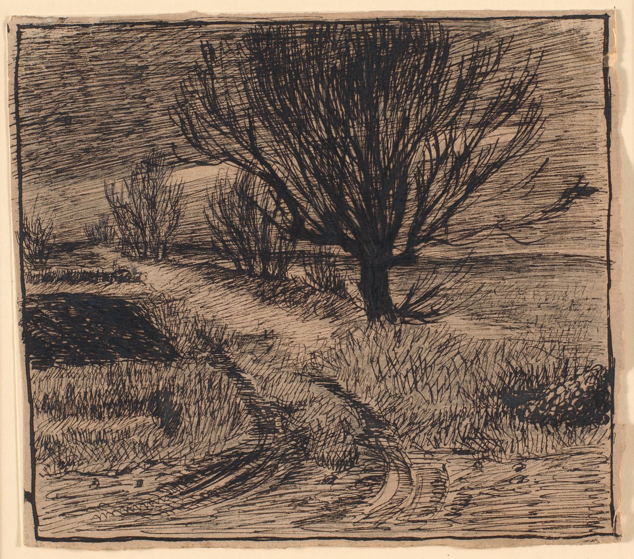 Estrada de campo perto de Lindenborg, inverno de Theodor Philipsen