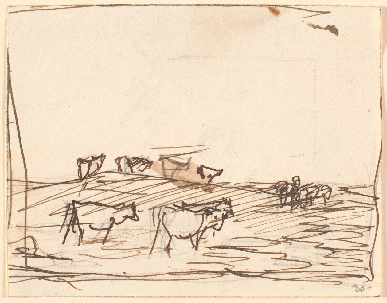 Esboço de paisagem com vacas de Theodor Philipsen
