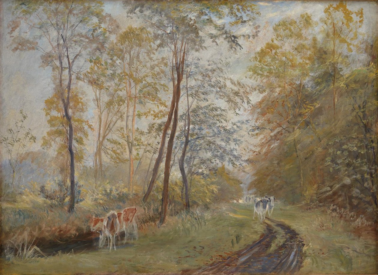 O rio Sorteaa perto de Mejlgaard Manor, Jutlândia de Theodor Philipsen