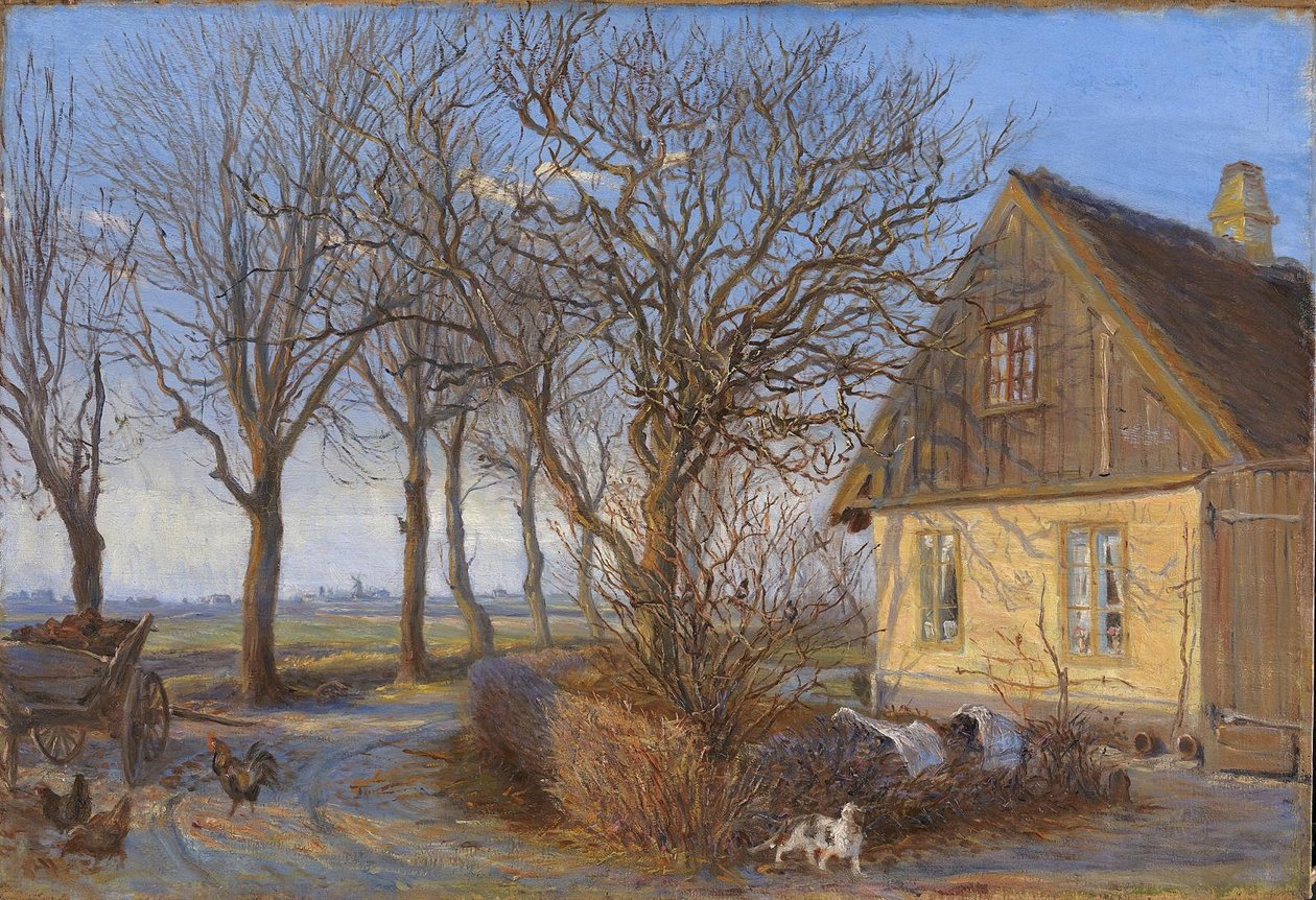 Fora de uma casa de fazenda. Maglebylille de Theodor Philipsen
