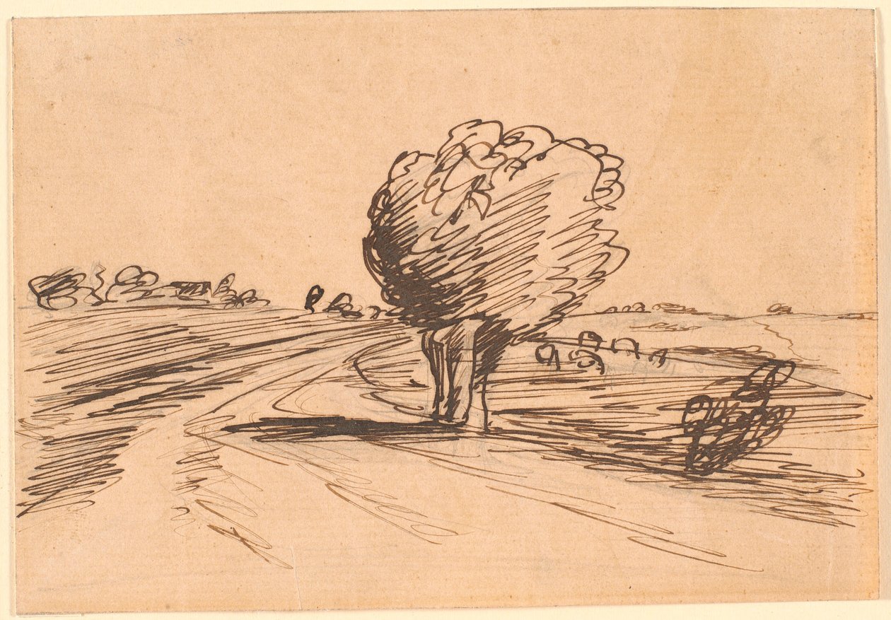 Curva de estrada com salgueiro de Theodor Philipsen