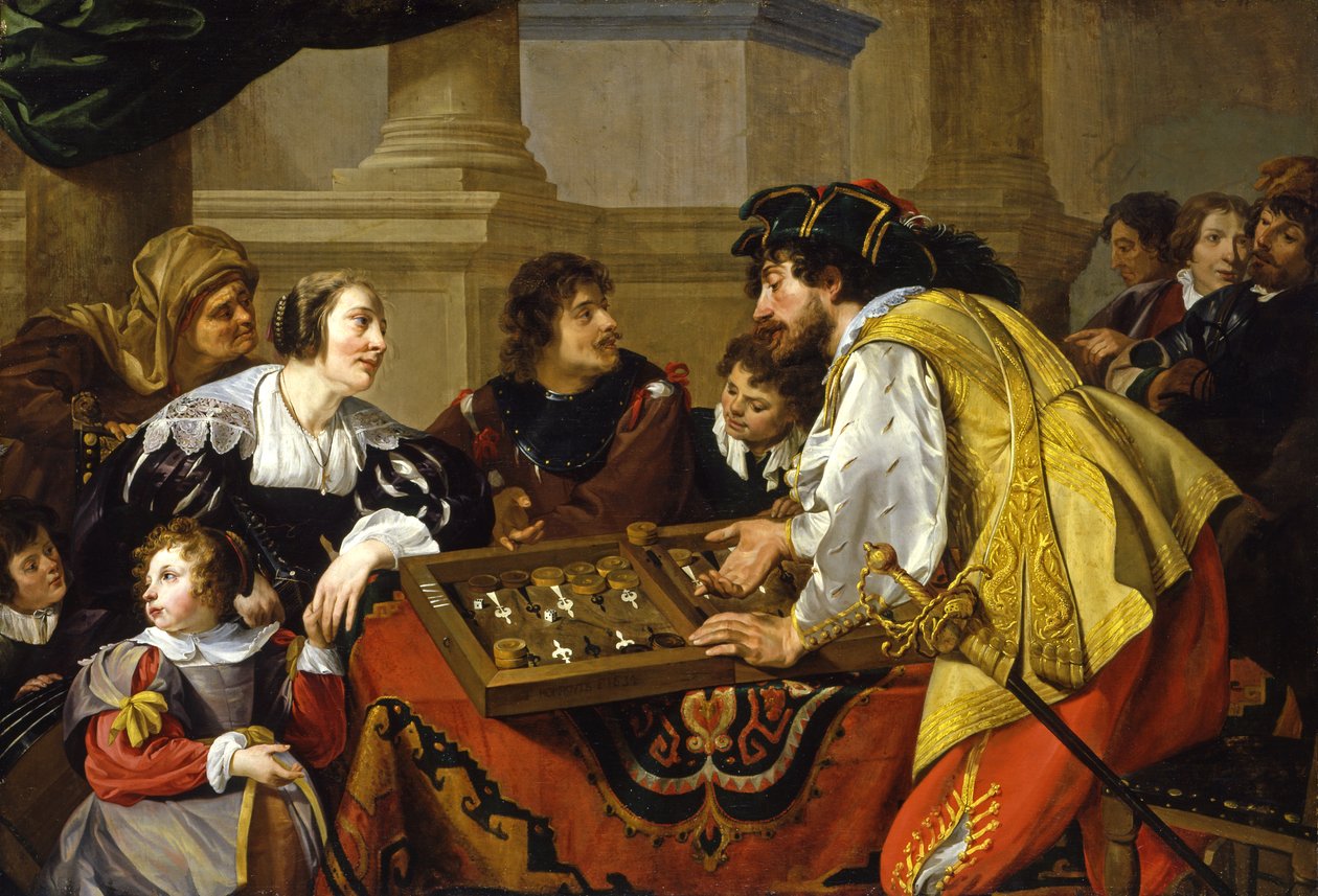 Os jogadores de gamão, 1634 de Theodor Rombouts