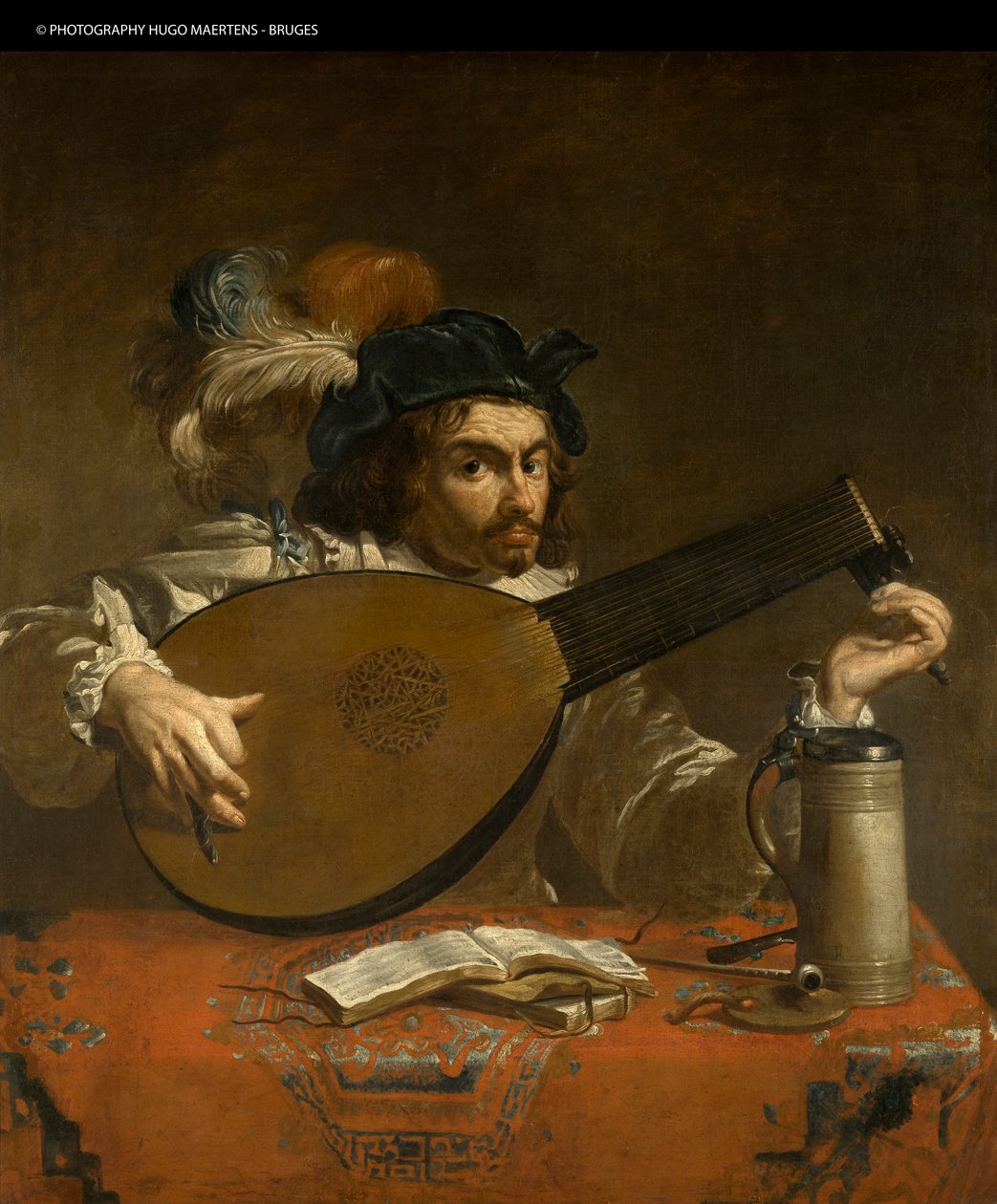 O tocador de alaúde (óleo sobre tela) de Theodor Rombouts
