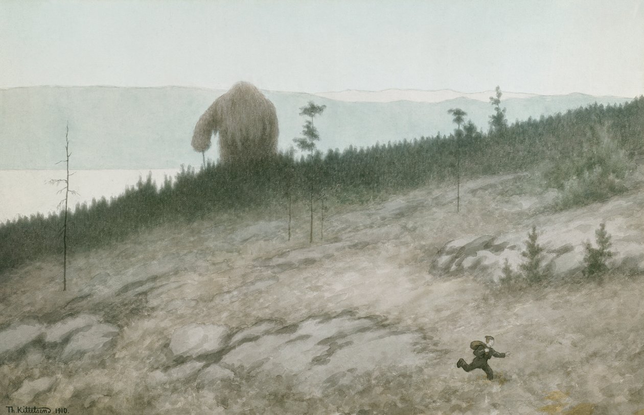 O rapaz das cinzas e o troll de Theodor Kittelsen