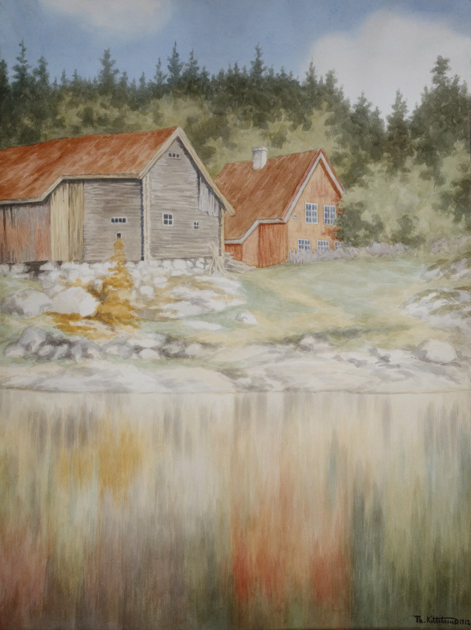 De Gopledal in Farris (aquarela sobre papel) de Theodor Kittelsen