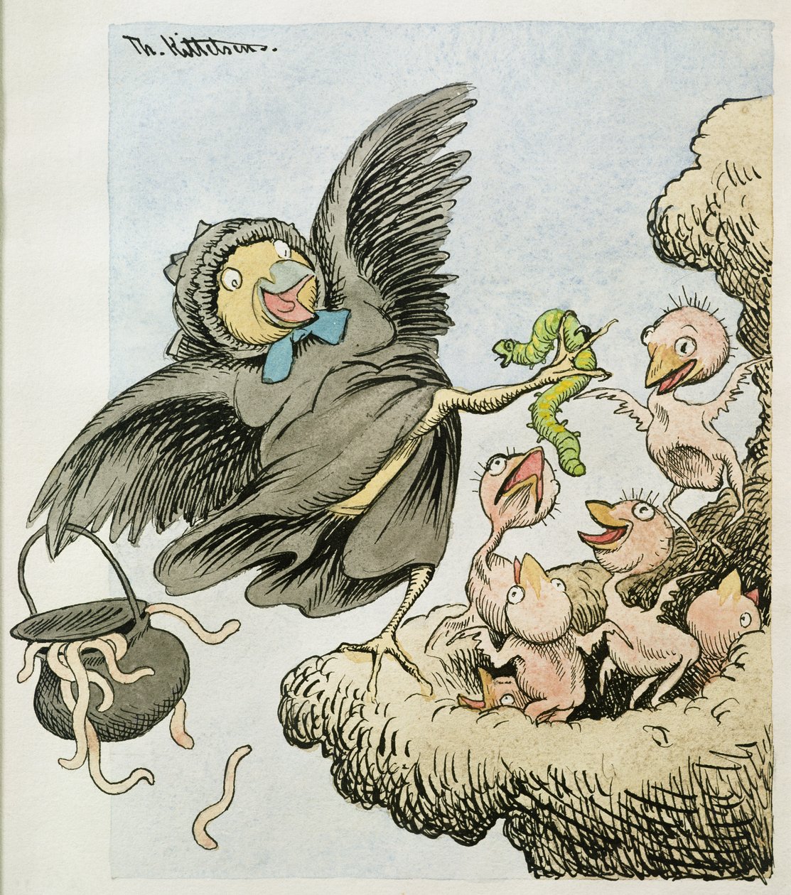 Aqui estão as crianças da alimentação de Theodor Kittelsen