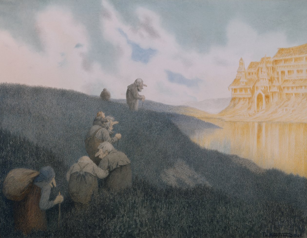 A caminho de um banquete no castelo Troll de Theodor Kittelsen