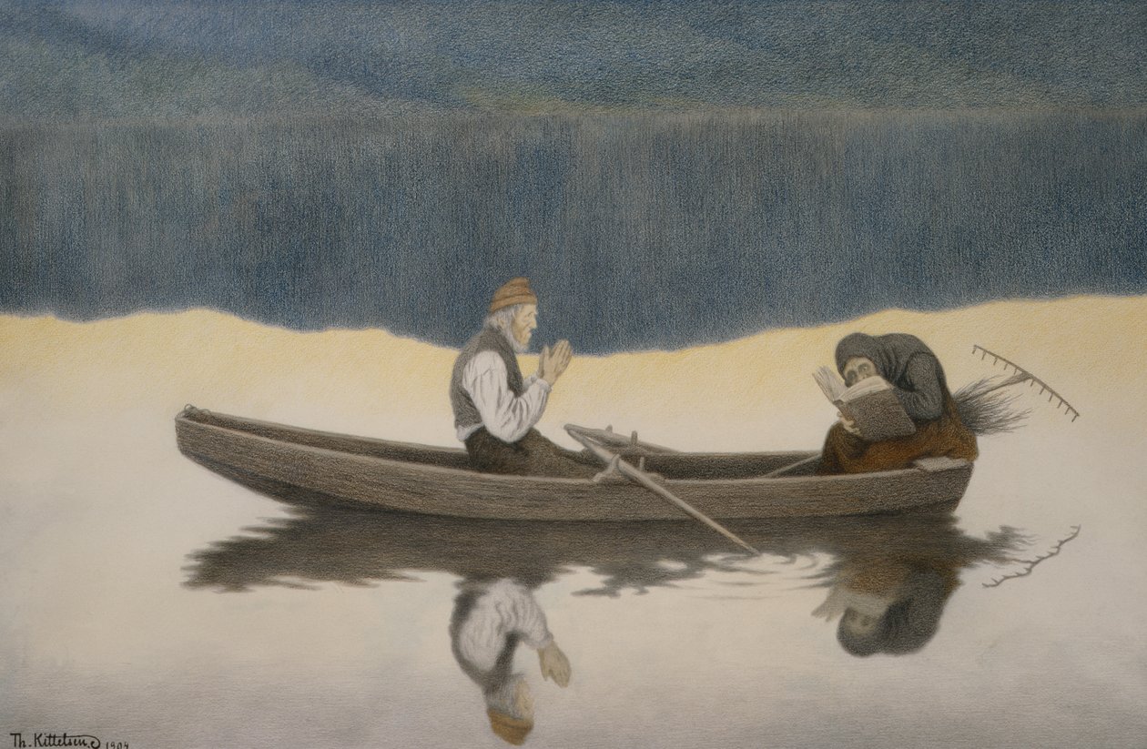 Sobre o mar e o rio de Theodor Kittelsen