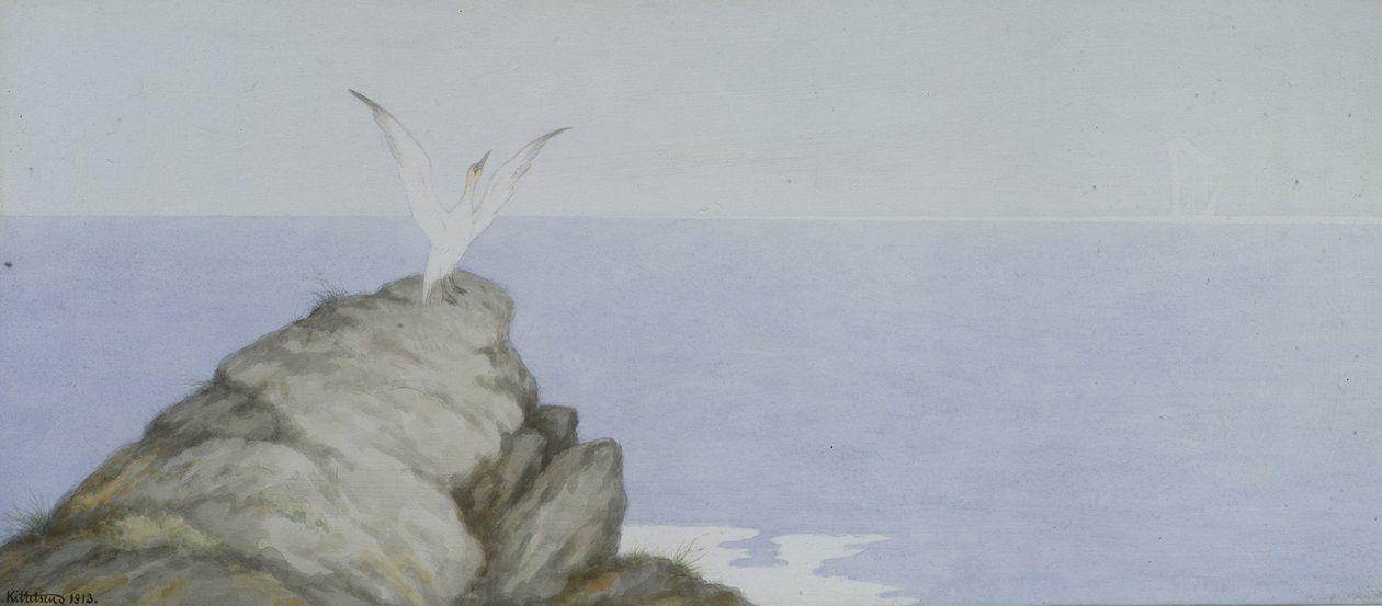 Ave marinha (aguarela sobre papel) de Theodor Kittelsen