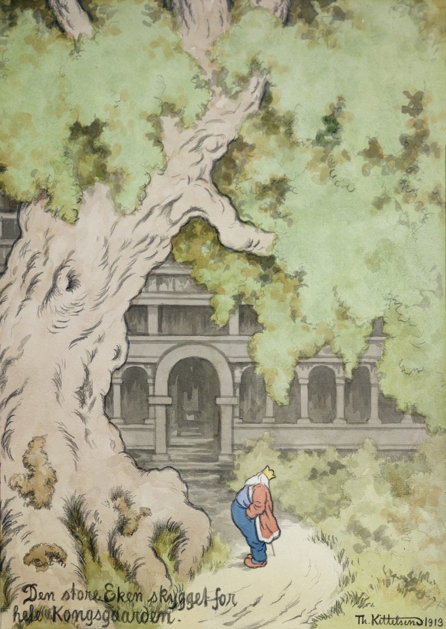 O grande carvalho sombreia toda a propriedade do rei de Theodor Kittelsen