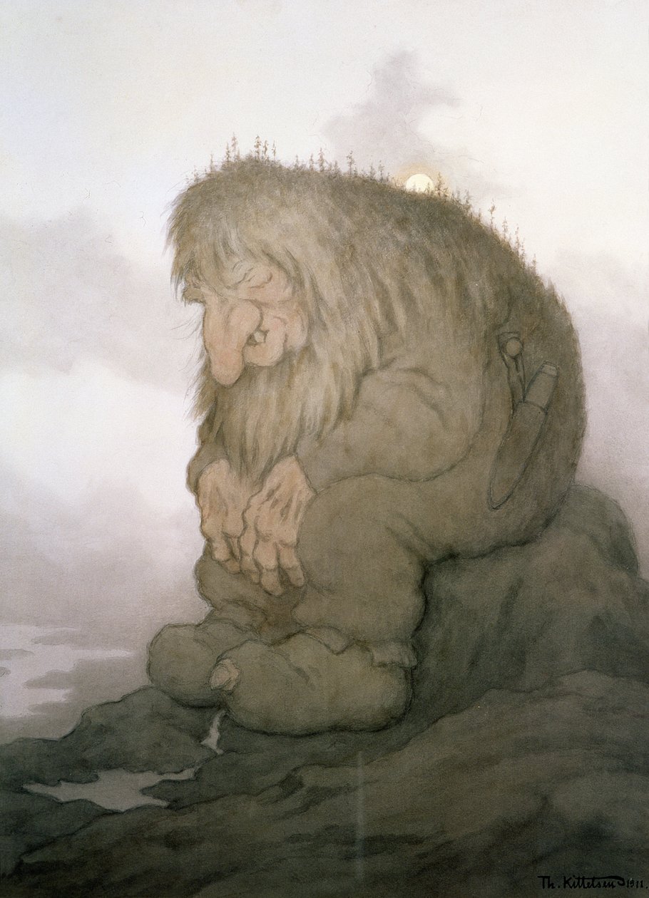 O troll que se pergunta quantos anos ele tem de Theodor Kittelsen