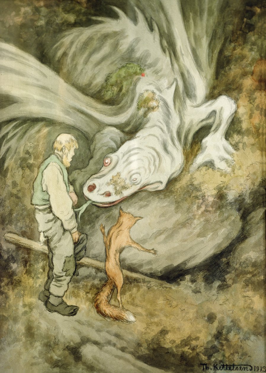 O mundo não paga diferente meu querido dragão de Theodor Kittelsen