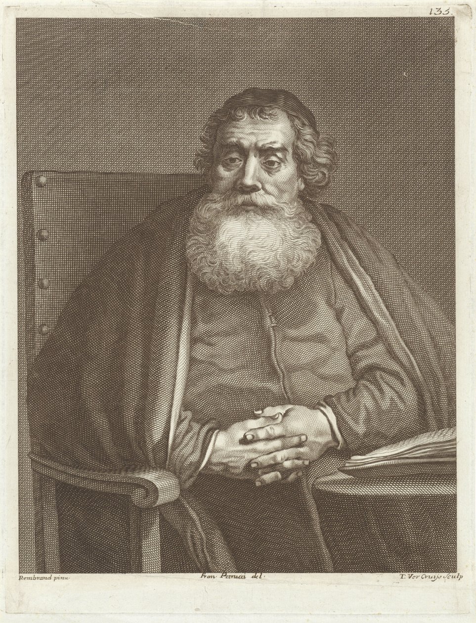 Homem sentado com barba de Theodor Vercruys